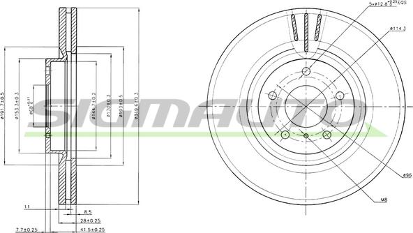 SIGMAUTO DBB505V - Əyləc Diski furqanavto.az