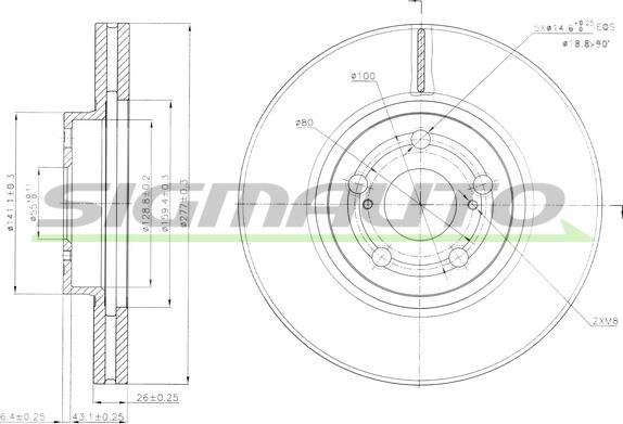 SIGMAUTO DBB508V - Əyləc Diski furqanavto.az