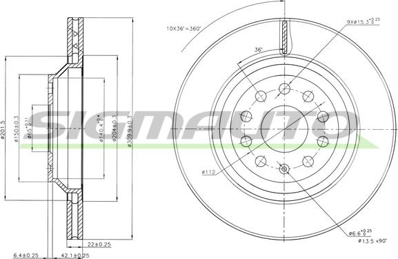 SIGMAUTO DBB503V - Əyləc Diski furqanavto.az