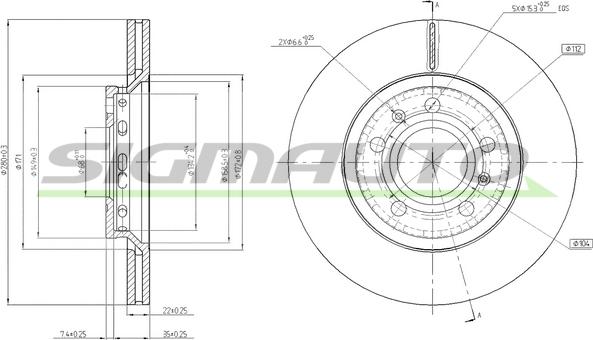 SIGMAUTO DBB526V - Əyləc Diski furqanavto.az