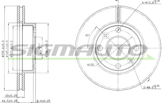 SIGMAUTO DBB521V - Əyləc Diski furqanavto.az