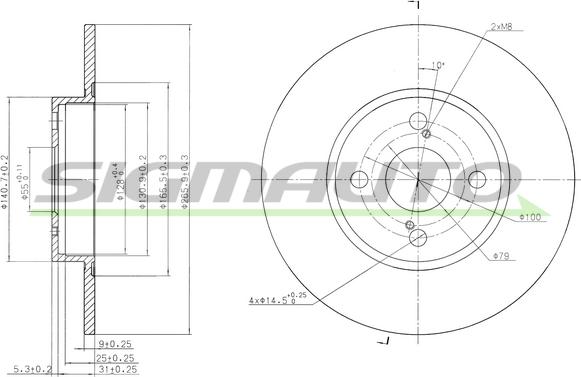 SIGMAUTO DBB576S - Əyləc Diski furqanavto.az