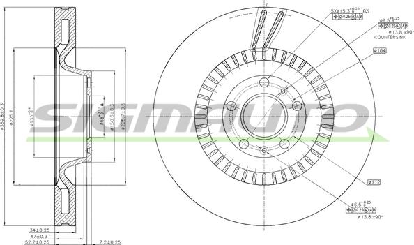 SIGMAUTO DBB572V - Əyləc Diski furqanavto.az