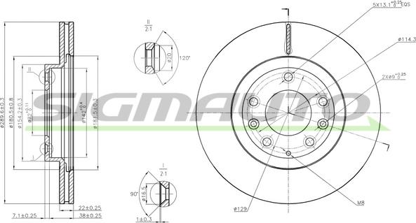 SIGMAUTO DBB657V - Əyləc Diski furqanavto.az