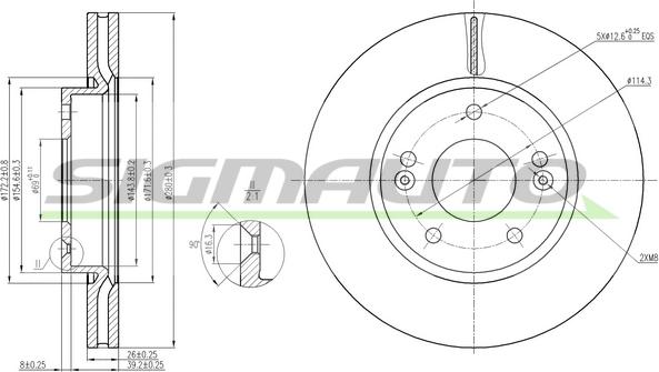 SIGMAUTO DBB619V - Əyləc Diski furqanavto.az