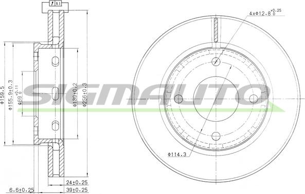 SIGMAUTO DBB621V - Əyləc Diski furqanavto.az