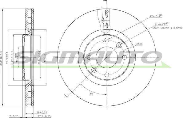 SIGMAUTO DBB676V - Əyləc Diski furqanavto.az