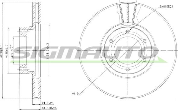 SIGMAUTO DBB067V - Əyləc Diski furqanavto.az