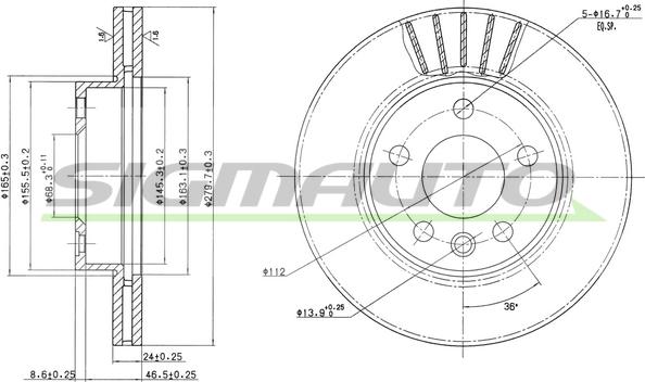 SIGMAUTO DBB010V - Əyləc Diski furqanavto.az