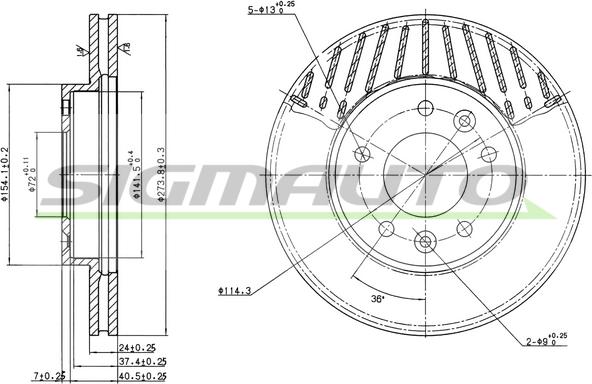 SIGMAUTO DBB146V - Əyləc Diski furqanavto.az