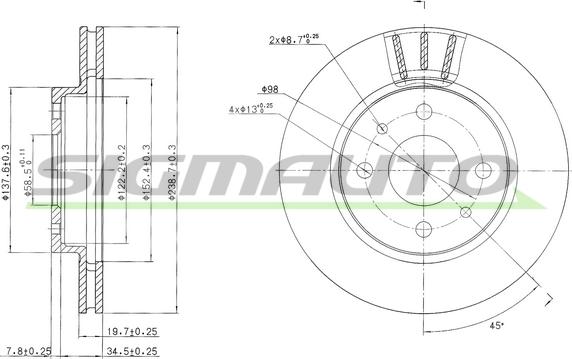 SIGMAUTO DBB142V - Əyləc Diski furqanavto.az