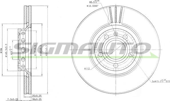 SIGMAUTO DBB156V - Əyləc Diski furqanavto.az