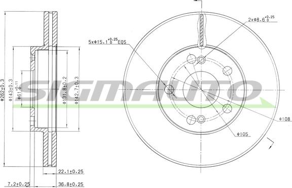 SIGMAUTO DBB167V - Əyləc Diski furqanavto.az