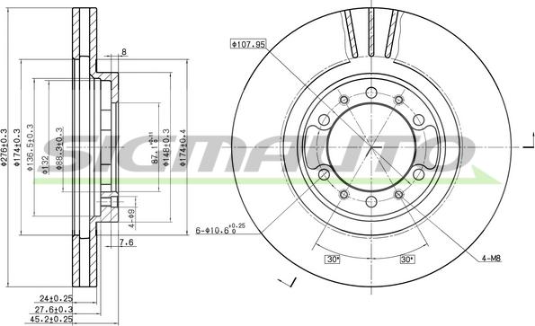 SIGMAUTO DBB109V - Əyləc Diski furqanavto.az