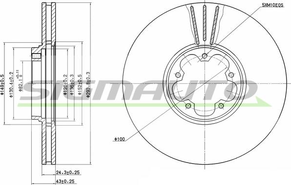 SIGMAUTO DBB112V - Əyləc Diski furqanavto.az