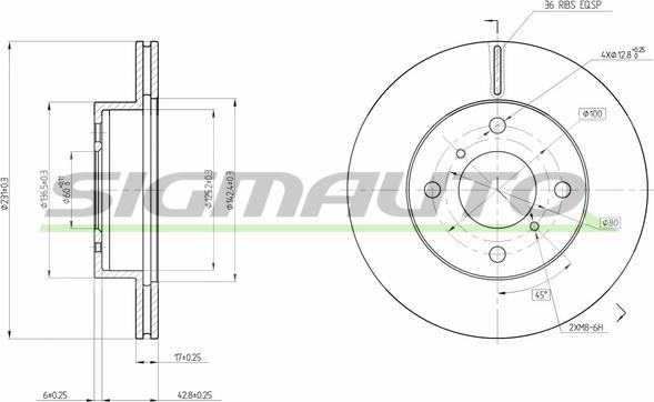 SIGMAUTO DBB117V - Əyləc Diski furqanavto.az