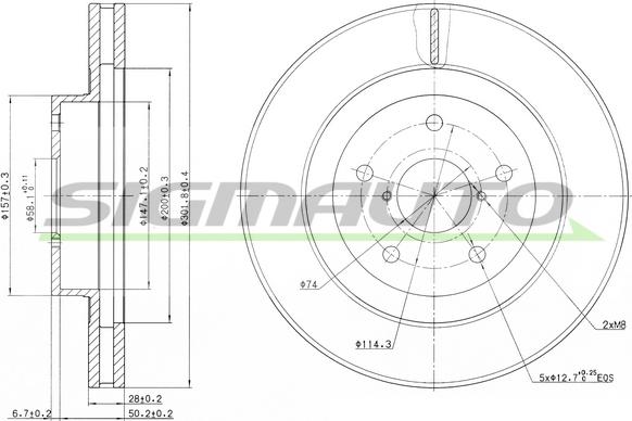 SIGMAUTO DBB857V - Əyləc Diski furqanavto.az