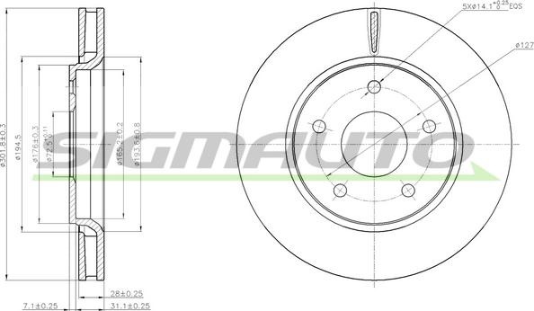 SIGMAUTO DBB807V - Əyləc Diski furqanavto.az