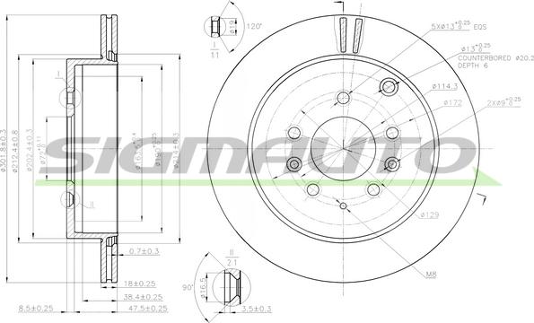 SIGMAUTO DBB819V - Əyləc Diski furqanavto.az