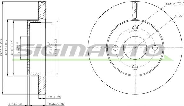 SIGMAUTO DBB884V - Əyləc Diski furqanavto.az