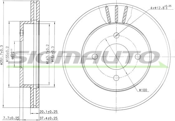 SIGMAUTO DBB885V - Əyləc Diski furqanavto.az