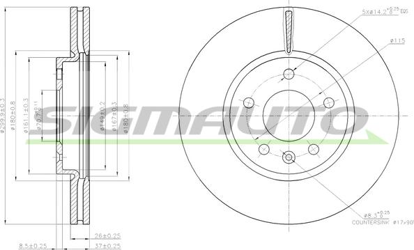 SIGMAUTO DBB870V - Əyləc Diski furqanavto.az