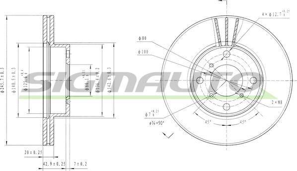 SIGMAUTO DBB396V - Əyləc Diski furqanavto.az