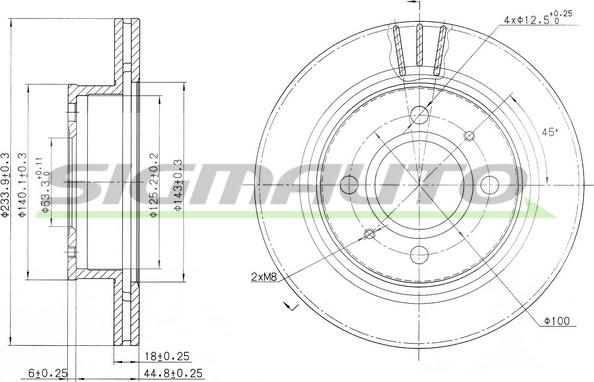 SIGMAUTO DBB301V - Əyləc Diski furqanavto.az