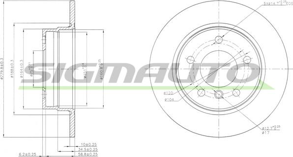 SIGMAUTO DBB303S - Əyləc Diski furqanavto.az