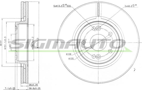 SIGMAUTO DBB205V - Əyləc Diski furqanavto.az