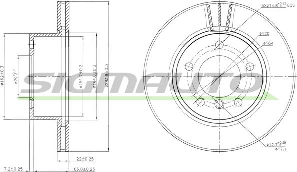 SIGMAUTO DBB228V - Əyləc Diski furqanavto.az