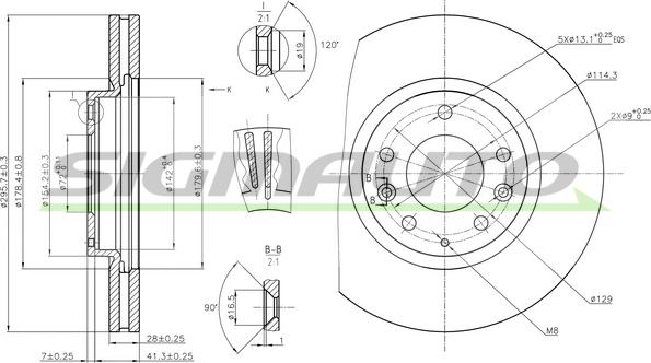 SIGMAUTO DBB768V - Əyləc Diski furqanavto.az