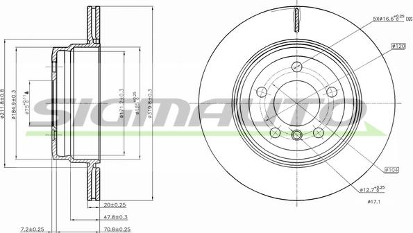 SIGMAUTO DBB715V - Əyləc Diski furqanavto.az