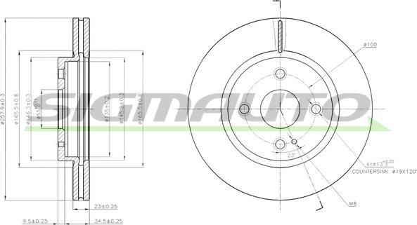 SIGMAUTO DBB738V - Əyləc Diski furqanavto.az