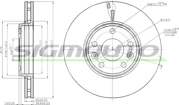 SIGMAUTO DBB726V - Əyləc Diski furqanavto.az