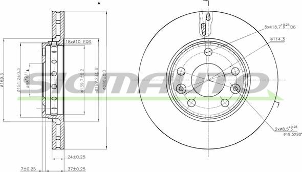 SIGMAUTO DBB728V - Əyləc Diski furqanavto.az