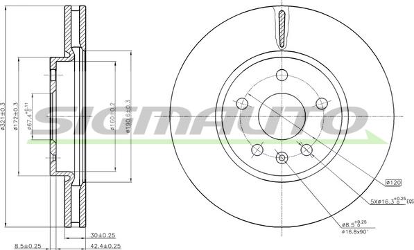 SIGMAUTO DBB722V - Əyləc Diski furqanavto.az