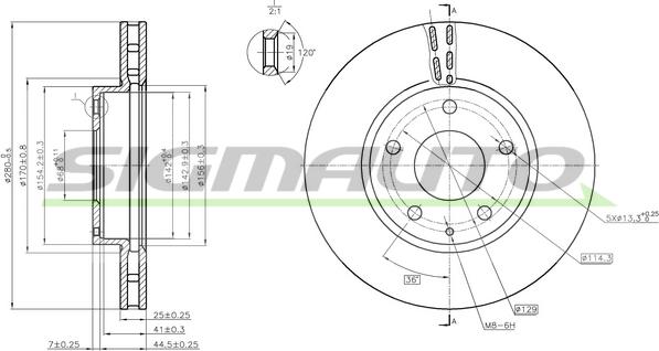 SIGMAUTO DBC532V - Əyləc Diski furqanavto.az