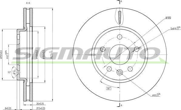 SIGMAUTO DBC685V - Əyləc Diski furqanavto.az