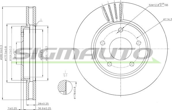 SIGMAUTO DBC040V - Əyləc Diski furqanavto.az