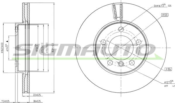 SIGMAUTO DBC122V - Əyləc Diski furqanavto.az