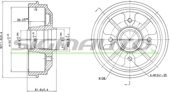 SIGMAUTO DR5467 - Əyləc barabanı furqanavto.az