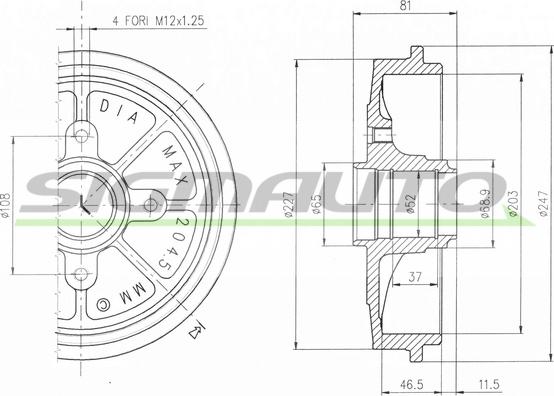 SIGMAUTO DR5471 - Əyləc barabanı furqanavto.az