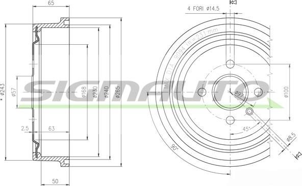 SIGMAUTO DR5560 - Əyləc barabanı furqanavto.az