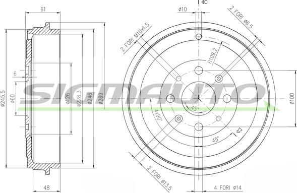 SIGMAUTO DR5657 - Əyləc barabanı furqanavto.az