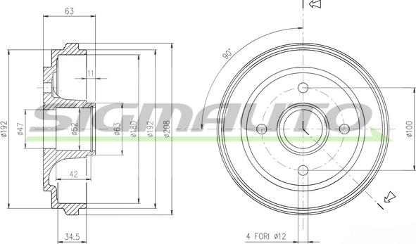 SIGMAUTO DR5602 - Əyləc barabanı furqanavto.az