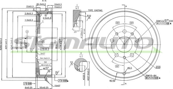 SIGMAUTO DR5005 - Əyləc barabanı furqanavto.az