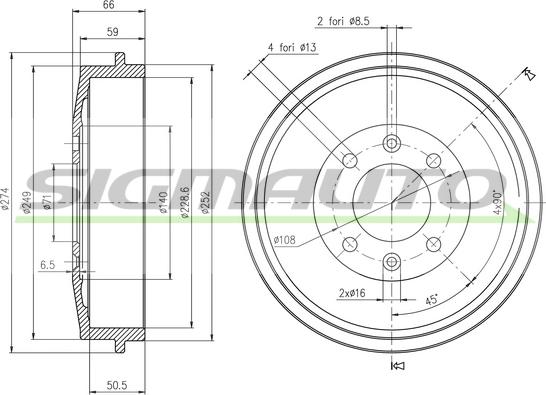 SIGMAUTO DR5146 - Əyləc barabanı furqanavto.az