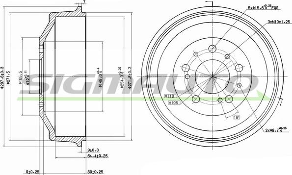 SIGMAUTO DR5261 - Əyləc barabanı furqanavto.az