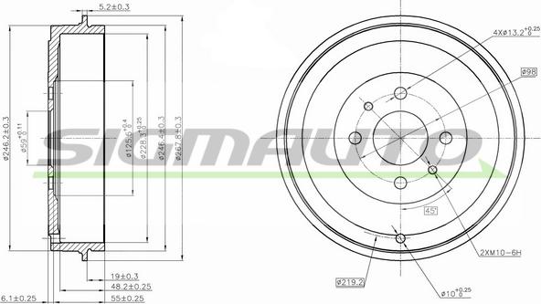 SIGMAUTO DR5267 - Əyləc barabanı furqanavto.az